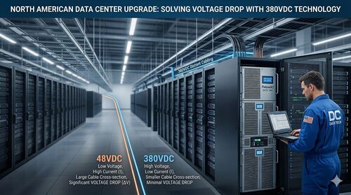 Laatste bedrijfscasus over Noord-Amerikaanse Datacenters: Spanningsval in Lange Afstandskabels Aanpakken via 380VDC Technologie