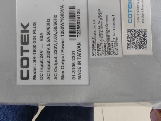 Cotek DC AC-omvormer SR 1600-224 Plus 24Vdc in zet 230Vac uitgang 1600VA Rack-omvormer