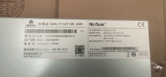Emerson Vertiv Netsure 2100 A31-S3 48V 60A DC Power System Telecom Power Product