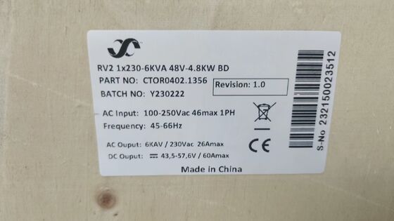 Eltek 4kw 230v DC voedingssysteem CTOR0201.001 standalone gelijkrichter met integratie voor telecom