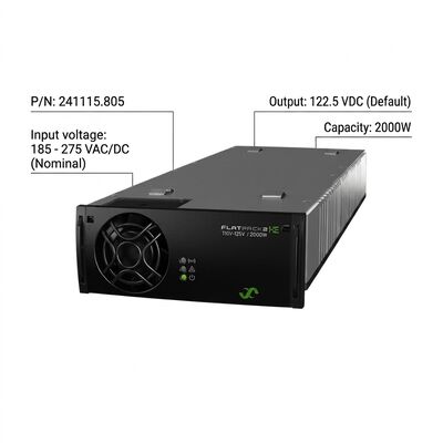 Eltek Flatpack2 110V 2000 HE Rectifier Module P/N: 241115.805 Hoog efficiënte gelijkstroomvoorziening voor onderstations van nutsbedrijven