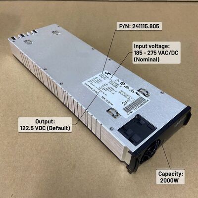 Eltek Flatpack2 110V 2000 HE Rectifier Module P/N: 241115.805 Hoog efficiënte gelijkstroomvoorziening voor onderstations van nutsbedrijven