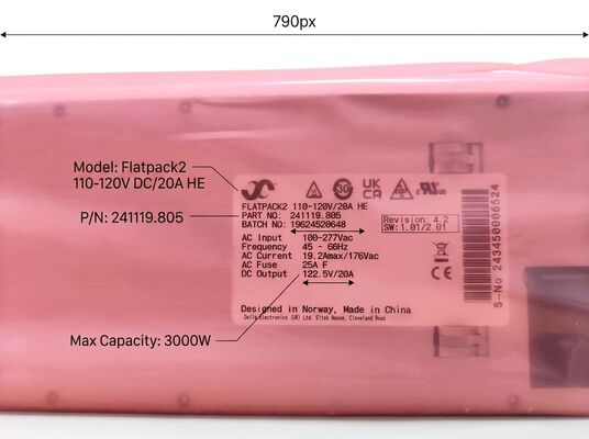 Eltek Flatpack2 110Vdc 125Vdc 3000W Hoog rendement gelijkrichtermodule 1U hoogte P/N: 241119.805