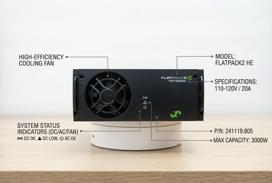 Eltek Flatpack2 110Vdc 125Vdc 3000W Hoog rendement gelijkrichtermodule 1U hoogte P/N: 241119.805