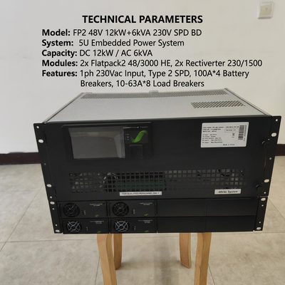 Op maat gemaakt 115VAC 48Vdc 12KW 6KVA telecomvoedingssysteem met Eltek 241123.102 modulaire rectiverter