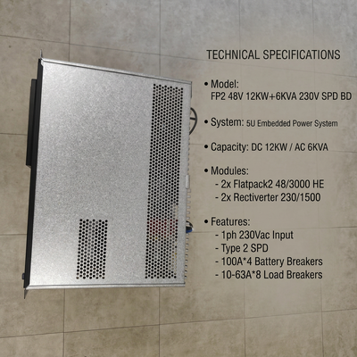 Op maat gemaakt 115VAC 48Vdc 12KW 6KVA telecomvoedingssysteem met Eltek 241123.102 modulaire rectiverter