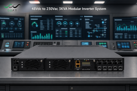Zeer betrouwbaar 6KVA modulair omvormersysteem - 48Vdc tot 220Vac zuivere sinusgolf voor telecommunicatie
