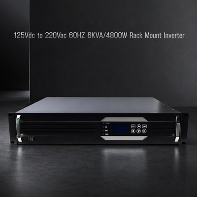 19" 2U rackgemonteerde 6KVA zuivere sinusomvormer met 125VDC ingang en 220VAC uitgang Server UPS