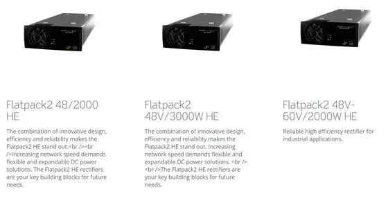 De Systemen Flatpack2 48V/24kW van de telecommunicatiegelijkrichter