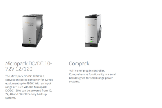 Eltek Micropack System 120W1000W 12V 24V 48V opties met compacte controller P/N: 241120.911 P/N: 241120.920 P/N: 241120.901